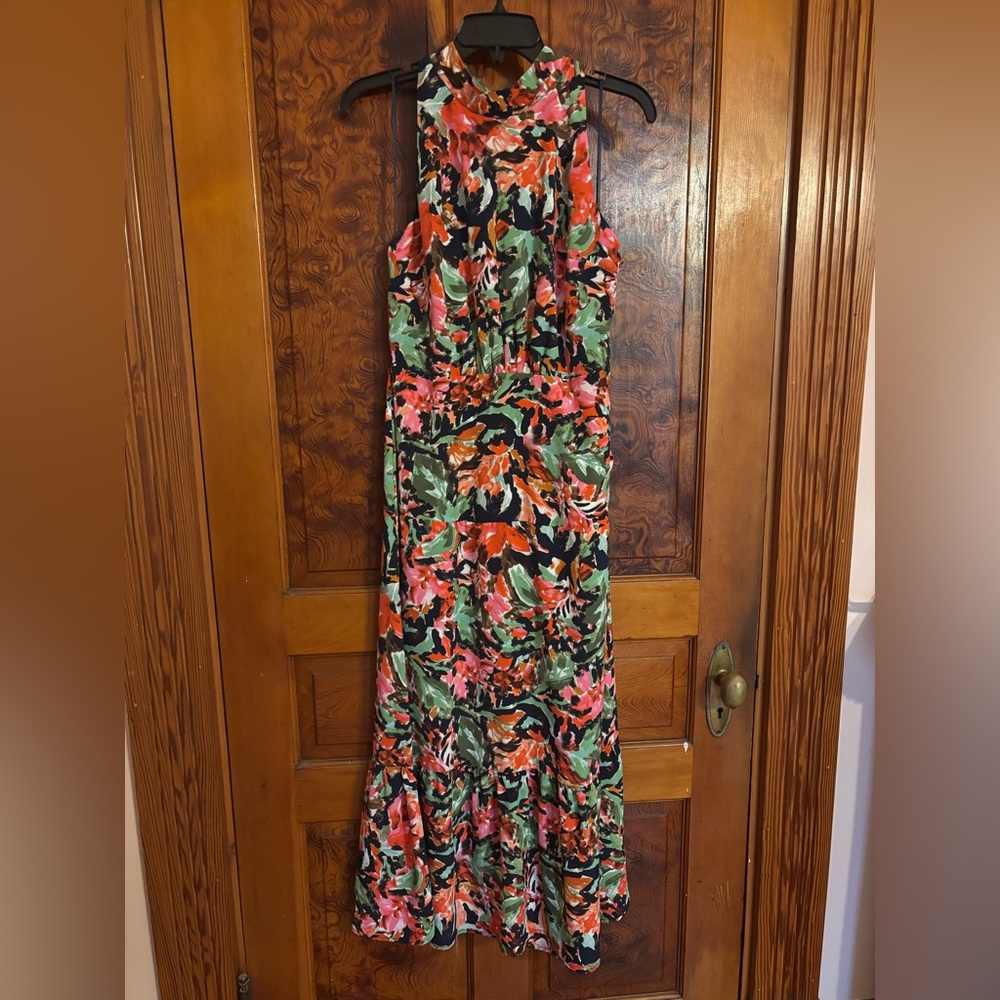 Navy Floral Sleeveless Maxi Dress NWT
